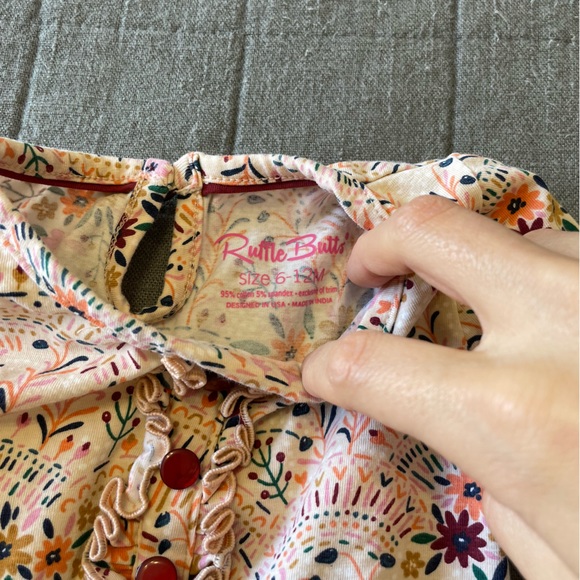 Ruffle Butts full length romper worn 1x 6-12months - Picture 3 of 3